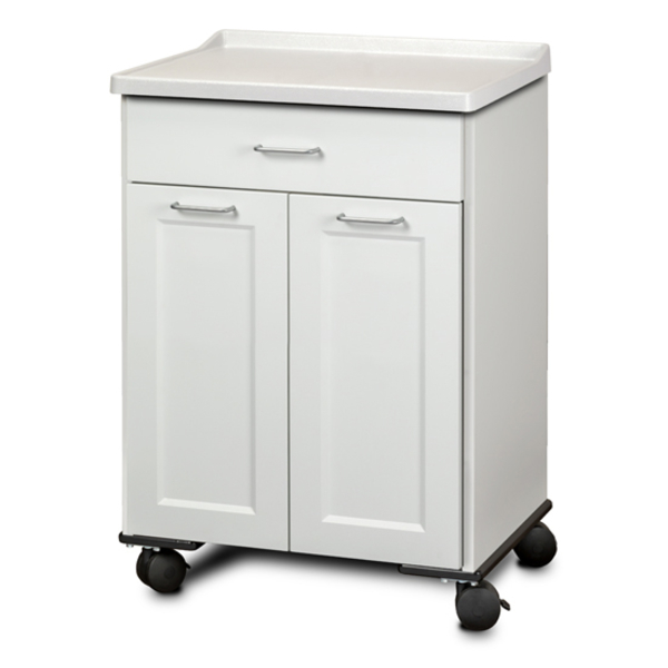 Clinton Fashion Finish Mobile Cabinet w/ 2 Doors & 1 Drawer, Arctic White 8921-AF-1